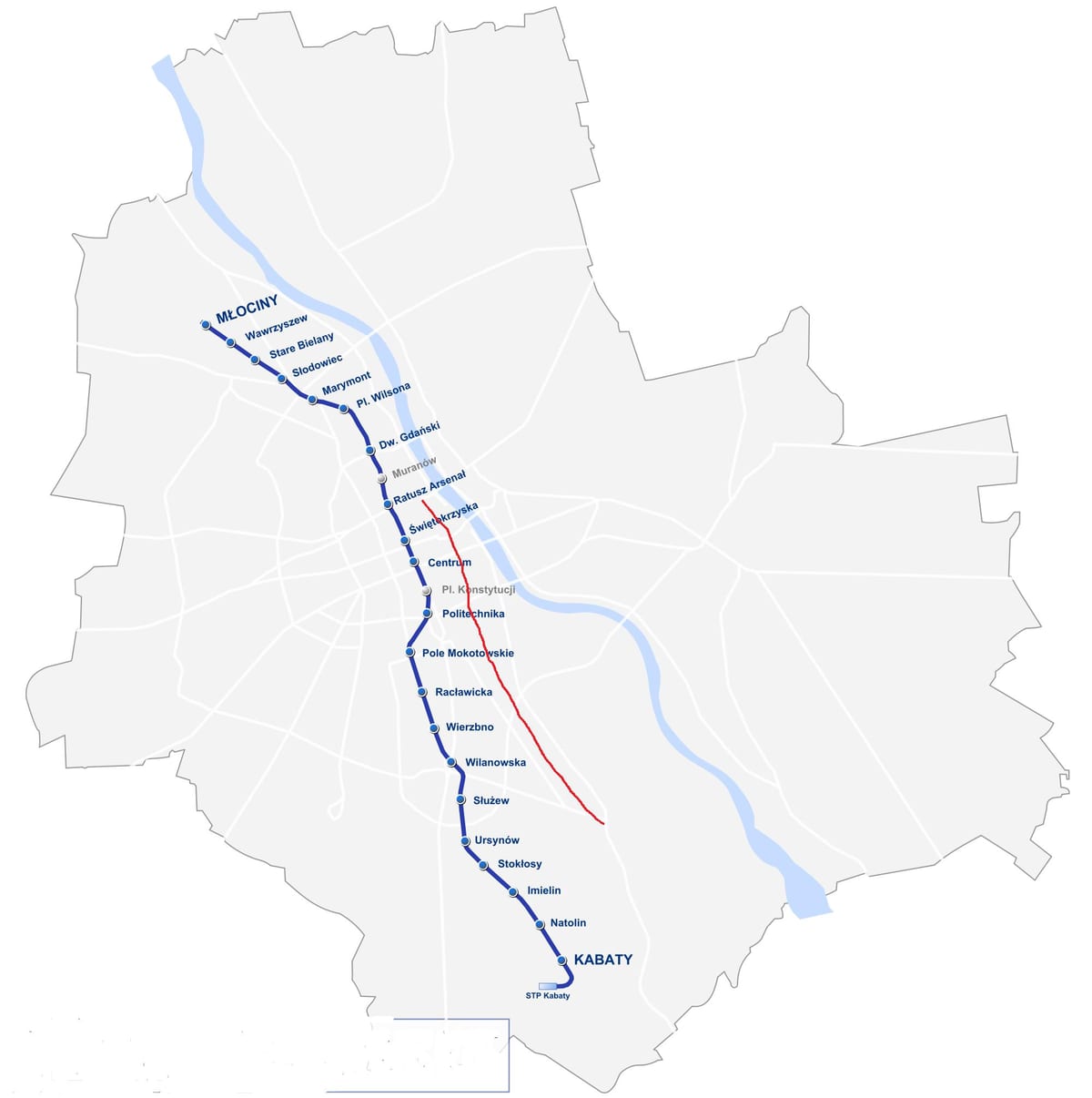 Карта Варшаве краљевски пут
