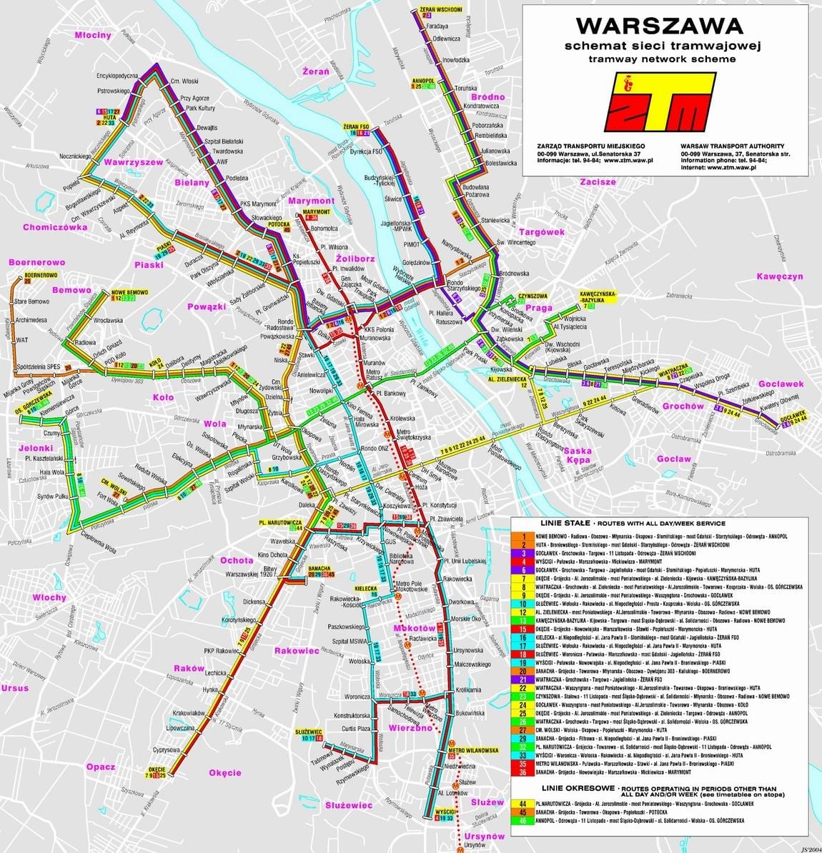 Карта Варшаве у транзиту