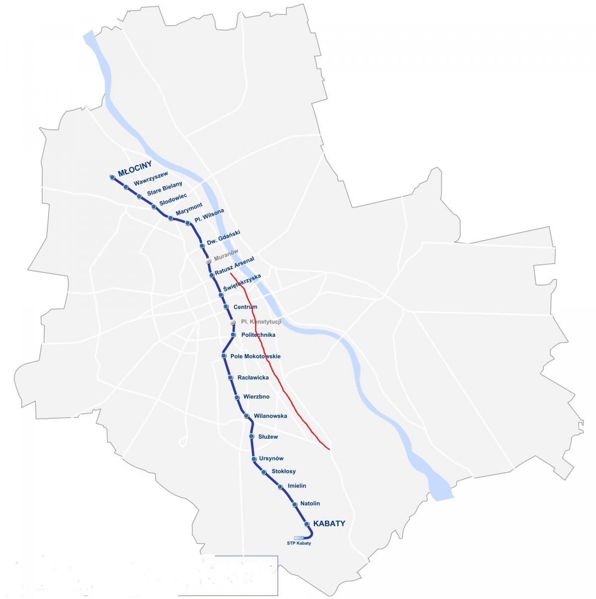 Карта Варшаве краљевски пут 