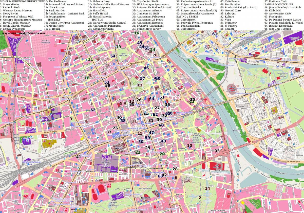 Мапа града Варшава 