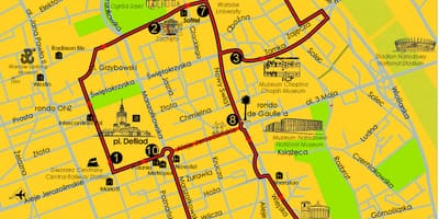 Карта Варшаве бус тоур 