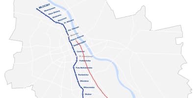 Карта Варшаве краљевски пут 