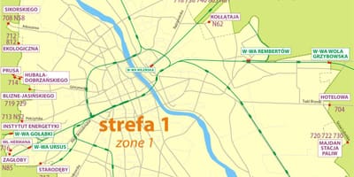Варшава зоне 1 карта