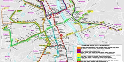 Карта Варшаве у транзиту 