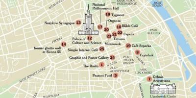Карта Варшаве пешачка тура 