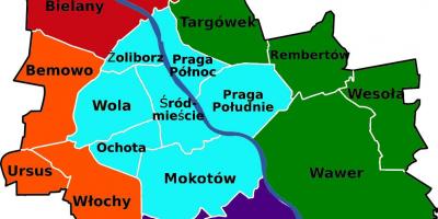 Мапа подручја Варшаве 